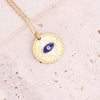 Jewelry Stainless Steel Necklace With Dripping Oil Eyes Star Moon Pendant For Women
