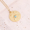 Jewelry Stainless Steel Necklace With Dripping Oil Eyes Star Moon Pendant For Women