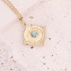 Jewelry Stainless Steel Necklace With Dripping Oil Eyes Star Moon Pendant For Women