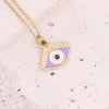 Jewelry Stainless Steel Necklace With Dripping Oil Eyes Star Moon Pendant For Women