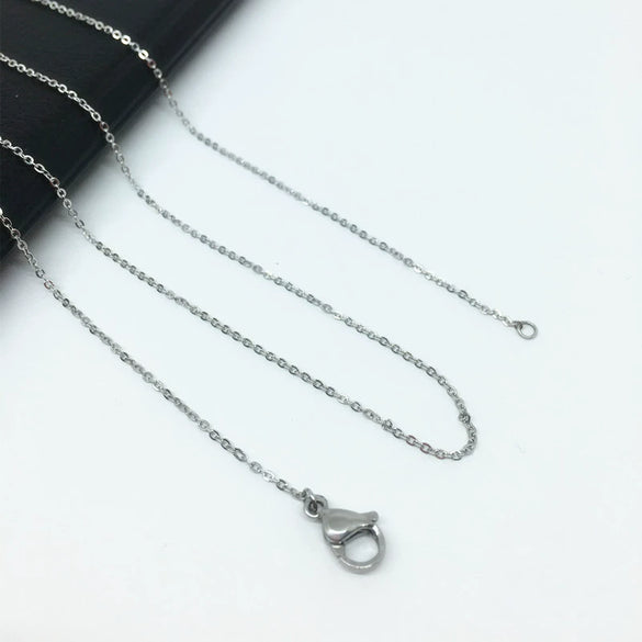 Jewelry Stainless Steel Necklace With Fiber Material And Letters Numbers Text Pattern By Seiko Treatment