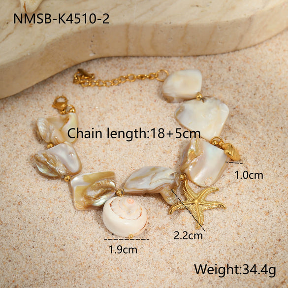 Jewelry Stainless Steel Ocean Series Geometric Shell Starfish Electroplated For Women