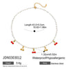 Jewelry Stainless Steel Oil Pearl Oil Cherry Pendant Chain Quiet Design Minimalist Bow Style 18K Gold Electroplated