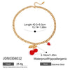 Jewelry Stainless Steel Oildropping Cherry Pendant Adjustable Open Ring Geometric Exaggerate Electroplating