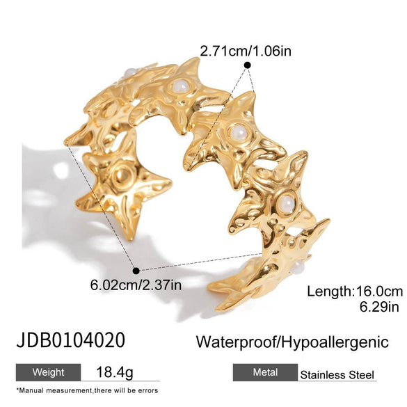 Jewelry Stainless Steel Open Bracelet Cut Out Style Electroplated