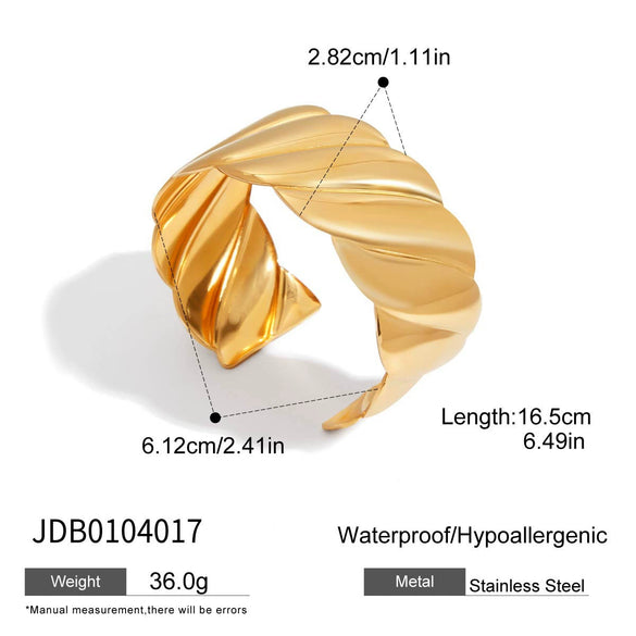 Jewelry Stainless Steel Open Bracelet Cut Out Style Electroplated