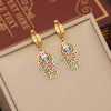 Jewelry Stainless Steel Palm Oil Drop Eye Pendant Cross Chain Set For Women With Personality Style