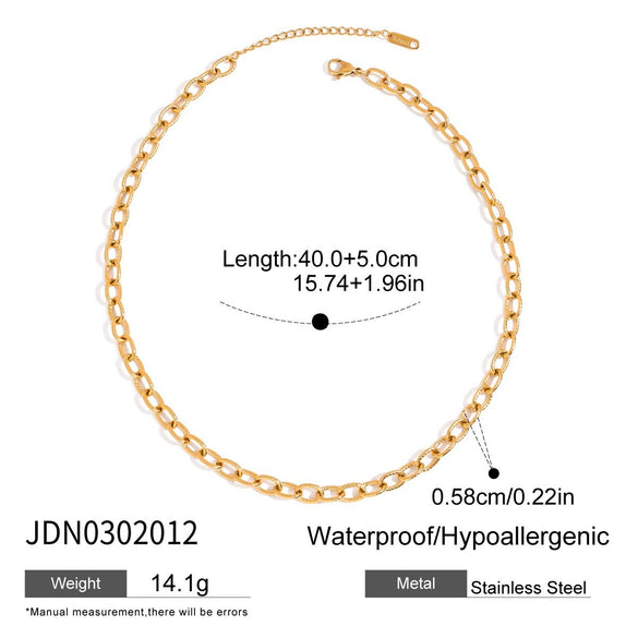 Jewelry Stainless Steel Pattern Stacked Perforated Rope Chain Necklace Electroplating