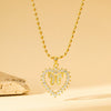 Jewelry Stainless Steel Peach Heart Butterfly Necklace With Mixed Gemstone Inlay Geometric Pattern Electroplating