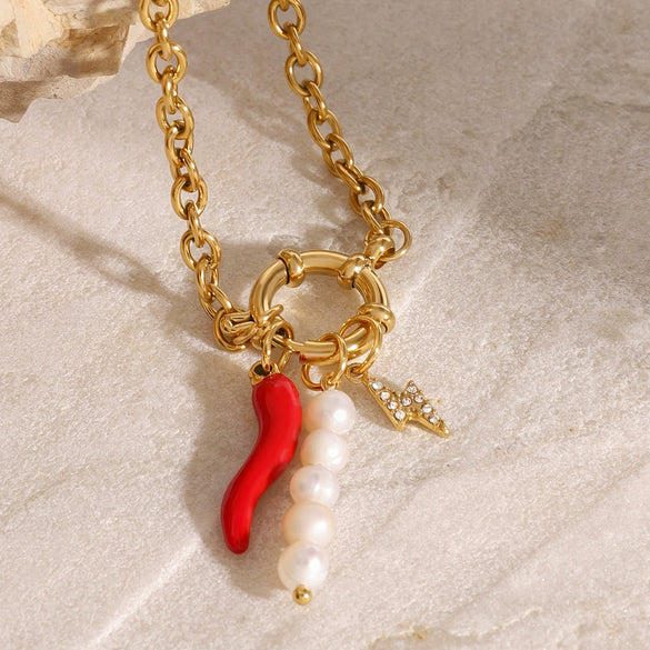 Jewelry Stainless Steel Pearl Geometric Electroplated Women's Bracelet