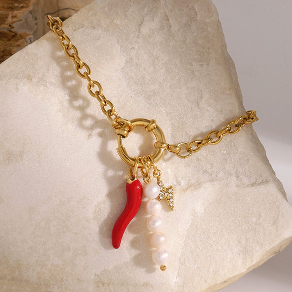Jewelry Stainless Steel Pearl Geometric Electroplated Women's Bracelet