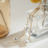 Jewelry Stainless Steel Pearl Tassel Earrings Electroplating