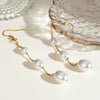 Jewelry Stainless Steel Pearl Tassel Earrings Electroplating