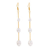 Jewelry Stainless Steel Pearl Tassel Earrings Electroplating