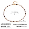 Jewelry Stainless Steel Pearl Tiger Eye Stone Geometric Ball Chain Necklace With Electroplating