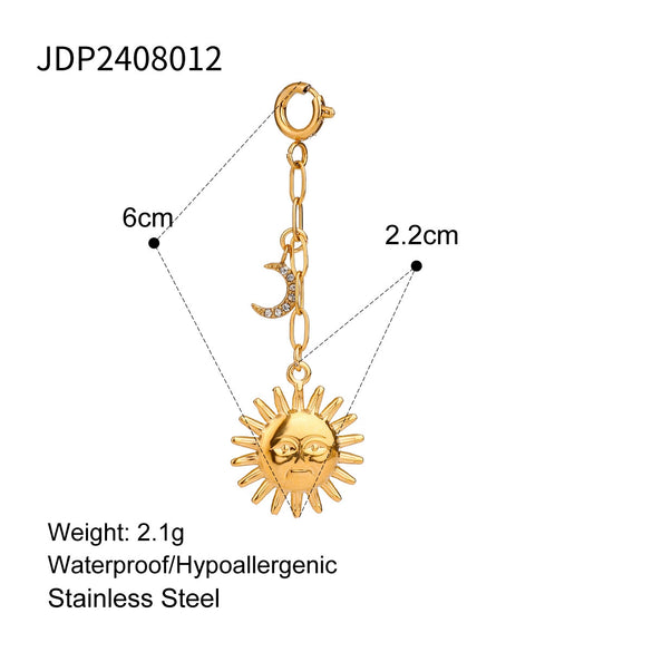 Jewelry Stainless Steel Pendant Accessories With Diamond Starfish Bikini Connection Buckle Electroplated