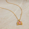 Jewelry Stainless Steel Pink Love Zircon Hammer Letter Pendant Electroplating