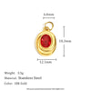 Jewelry Stainless Steel Plated 18K Gold Geometric Square Oval Zircon Pendant Bracelet Necklace Accessories