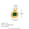 Jewelry Stainless Steel Plated 18K Gold Geometric Square Oval Zircon Pendant Bracelet Necklace Accessories