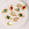 Jewelry Stainless Steel Plated 18K Gold Geometric Square Oval Zircon Pendant Bracelet Necklace Accessories