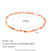 Jewelry Stainless Steel Plated 18K Gold Natural Stone Geometric Style Clavicle Chain Necklace