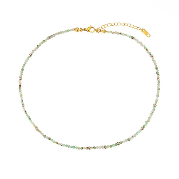 Jewelry Stainless Steel Plated 18K Gold Natural Stone Geometric Style Clavicle Chain Necklace