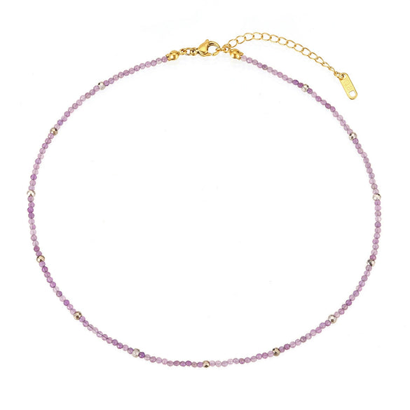 Jewelry Stainless Steel Plated 18K Gold Natural Stone Geometric Style Clavicle Chain Necklace