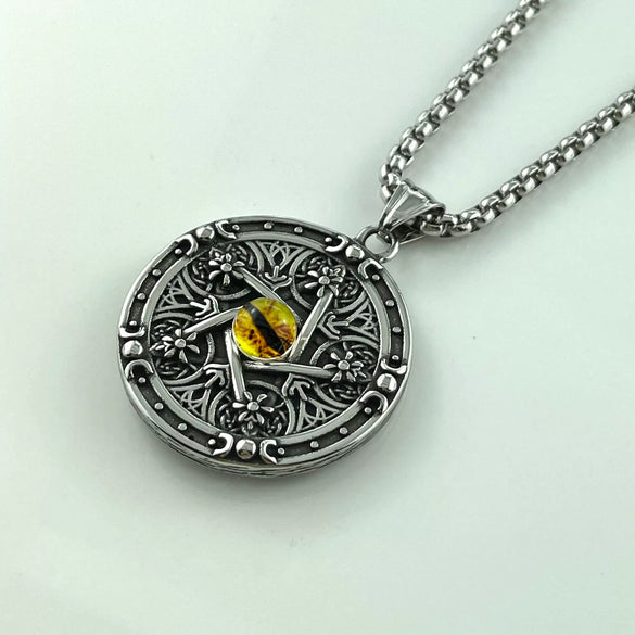 Jewelry Stainless Steel Punk Magic Eye Faucet Hip Hop Fivepointed Star Doll Polishing Pendant