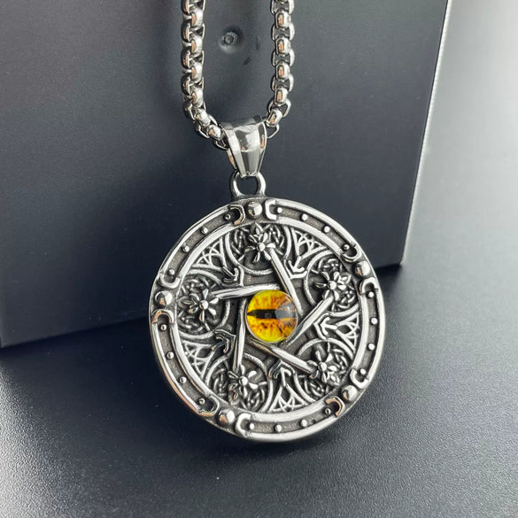 Jewelry Stainless Steel Punk Magic Eye Faucet Hip Hop Fivepointed Star Doll Polishing Pendant