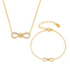Jewelry 316L Stainless Steel Pvd Electroplated Women's Doublelayer Stacked Clavicle Necklace And Bracelet
