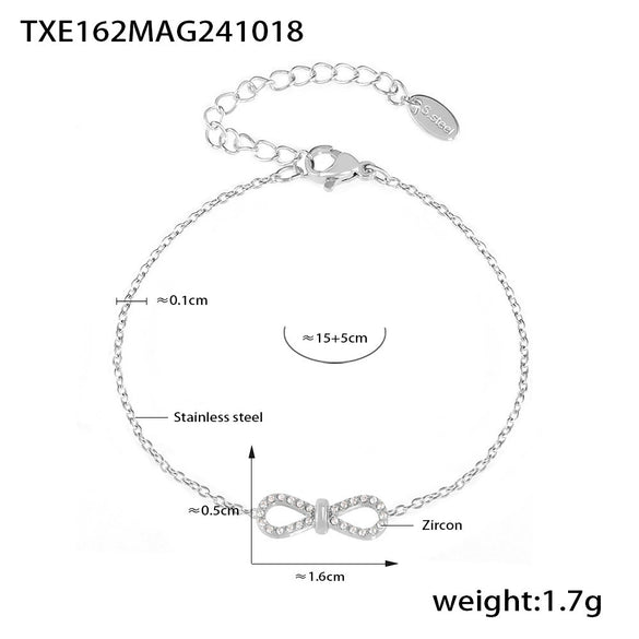 Jewelry 316L Stainless Steel Pvd Electroplated Women's Doublelayer Stacked Clavicle Necklace And Bracelet