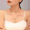 Jewelry 316L Stainless Steel Pvd Electroplated Women's Doublelayer Stacked Clavicle Necklace And Bracelet