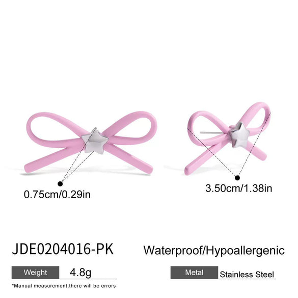 Jewelry Stainless Steel Retro Bow Fivepointed Star Spray Paint Electroplating