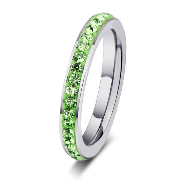Jewelry Stainless Steel Rings With Sticky Diamond Inlay And Geometric Pattern For Women