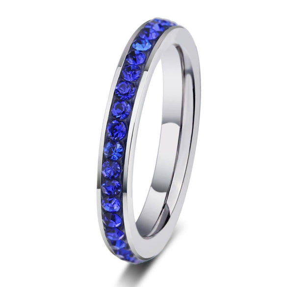 Jewelry Stainless Steel Rings With Sticky Diamond Inlay And Geometric Pattern For Women