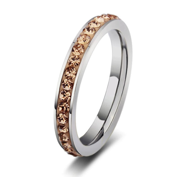 Jewelry Stainless Steel Rings With Sticky Diamond Inlay And Geometric Pattern For Women