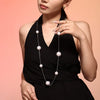 Jewelry Stainless Steel Shell Beads Light Luxury Geometric Pvd Electroplated Sweater Chain For Women