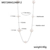 Jewelry Stainless Steel Shell Beads Light Luxury Geometric Pvd Electroplated Sweater Chain For Women