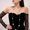 Jewelry 316L Stainless Steel Shell Beads Light Luxury Geometric Sweater Chain Pvd Electroplated