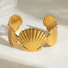 Jewelry Stainless Steel Shell Bracelet 18K Gold Electroplated Highend Ins Open Nonfading Personality Natural Style