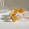 Jewelry Stainless Steel Shell Bracelet 18K Gold Electroplated Highend Ins Open Nonfading Personality Natural Style