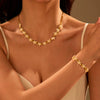 Jewelry Stainless Steel Shell Necklace And Clavicle Chain Bracelet With Star And Geometric Pattern Electroplated For Women