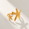 Jewelry Stainless Steel Shell Starfish Ring Geometric Animal Zodiac Electroplating Women's