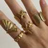 Jewelry Stainless Steel Shell Starfish Ring Geometric Animal Zodiac Electroplating Women's