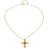 Jewelry Stainless Steel Snake Bone Chain Necklace With Geometric Flower Cross Pendant And Electroplating
