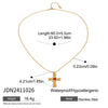 Jewelry Stainless Steel Snake Bone Chain Necklace With Geometric Flower Cross Pendant And Electroplating