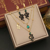 Jewelry Stainless Steel Snakeshaped Pendant Doublelayer Chain Necklace With Electroplating And Fashionable Personality Style