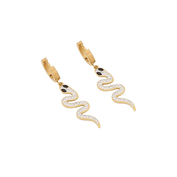 Jewelry Stainless Steel Snakeshaped Pendant Doublelayer Chain Necklace With Electroplating And Fashionable Personality Style