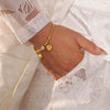 Jewelry Stainless Steel Soft Snake Bracelet With Double Peach Heart And Geometric Pattern Electroplated For Women
