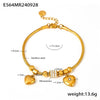 Jewelry Stainless Steel Soft Snake Bracelet With Double Peach Heart And Geometric Pattern Electroplated For Women
